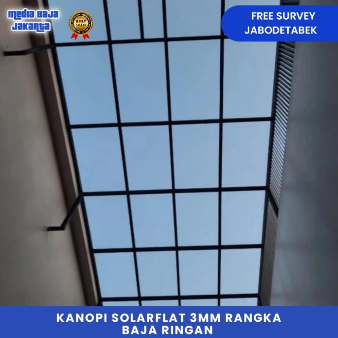 KANOPI SOLARFLAT 3MM RANGKA BAJA RINGAN KELVINPRAMA5