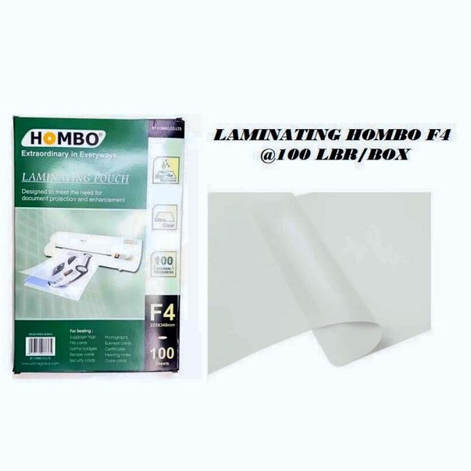 

Laminating Film / Plastik Laminating 100 micron Folio / F4 Hombo