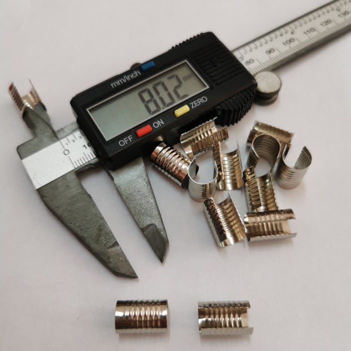 

klep bulat id 1cm / jepit garis tali id card 1cm nikel / 144pcs