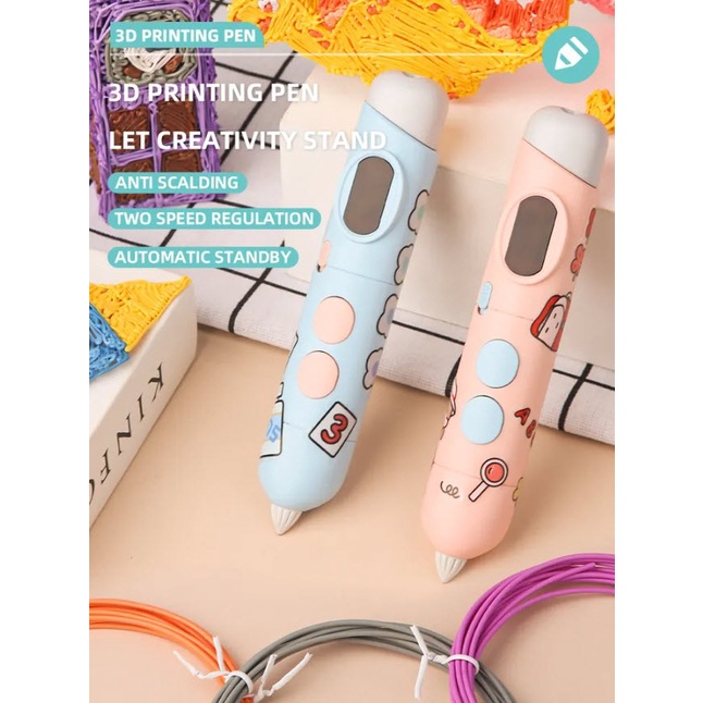 

Promo 3D Pen Wireless Motif Cute Refill Filamen 1.75Mm Suhu Rendah Diy