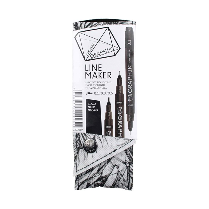 

Derwent Graphik Line Maker Set Of 3 Black Drawing Pens Terbaru