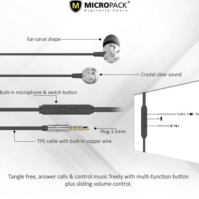 Headset Micropack Stereo In Ear Earphone With Mic - Em-220 Qinalaa