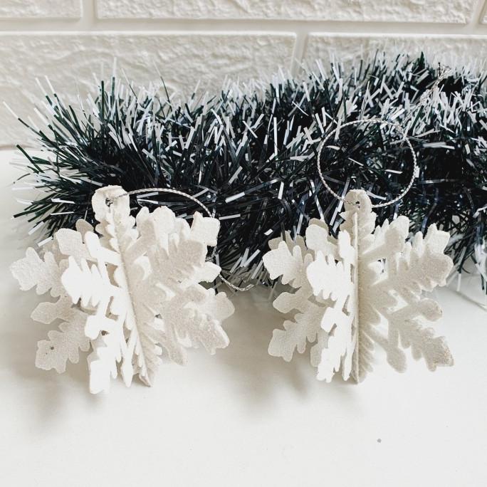 

New Snowflake 3D Murah Dekorasi Pohon Natal Gantungan Kepingan Salju Putih Berkualitas