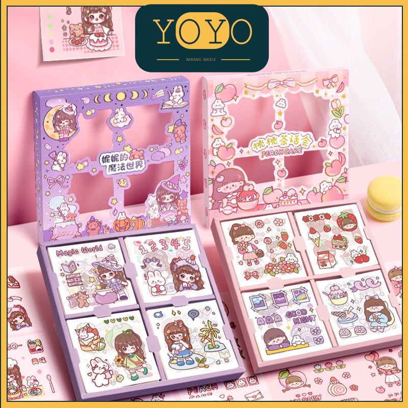 

100 Lembar Sticker DIY Momo Stiker Motif Kartun Lucu Anti Air Dekorasi Handbook Scrapbook