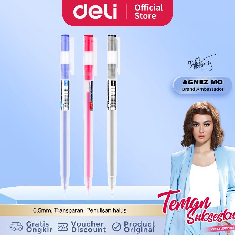 

Deli Gel Pen / Pulpen Gel 0.5mm Kapasitas Tinta 800 Meter Penulisan Halus EG67