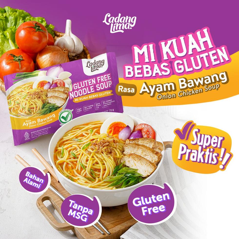 

| 2 pcs mie gluten free ladang lima - rasa ayam bawang