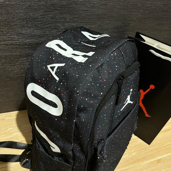 Tas Ransel Air Jordan Font Original Black Polcadot