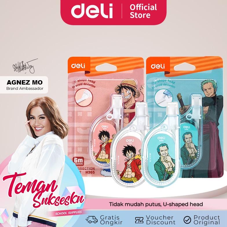 

Deli One Piece Correction Tape / Tip-Ex Kertas Roll Pita Koreksi One Piece 6 Meter Tidak Mudah Putus Kepala Berbentuk U EH365