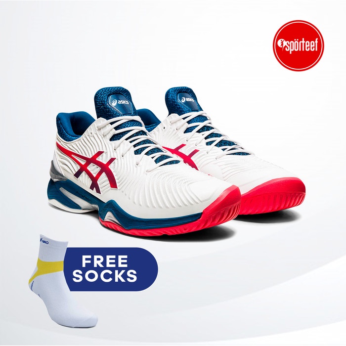 Terbaru Asics Court FF 2 White Original Tennis / Sepatu Tenis Novak Djokovic