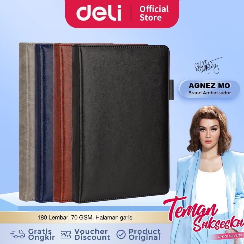

Deli Leather Cover Notebook / Buku Catatan Sampul Kulit A5 180 Lembar Desain Elegan 22298