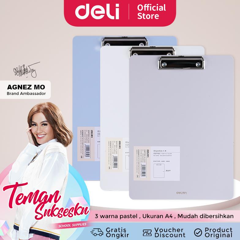 

Deli Clipboard / Papan Jalan / Papan Ujian A4 3 Warna Pastel PP Foam 72492