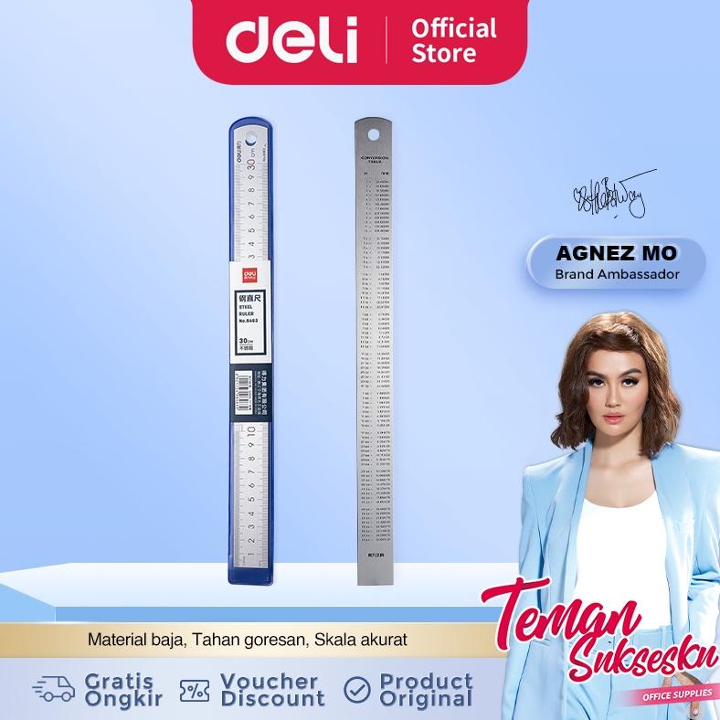 

Deli Penggaris baja berkualitas tinggi tahan gores 15/20/30/50cm 8461