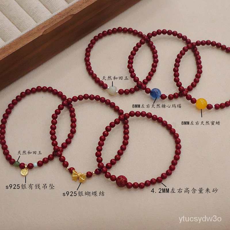 Gelang Cinnabar Isi Tinggi Bijih Mentah Alami Gelang Kristal Pasir Ungu Emas Pasir Lilin Lebah Hetia