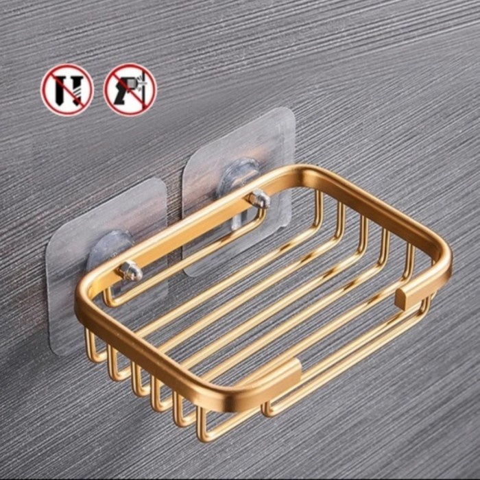 tempat sabun batang gold tempel dinding/rak sabun mandi tempel dinding