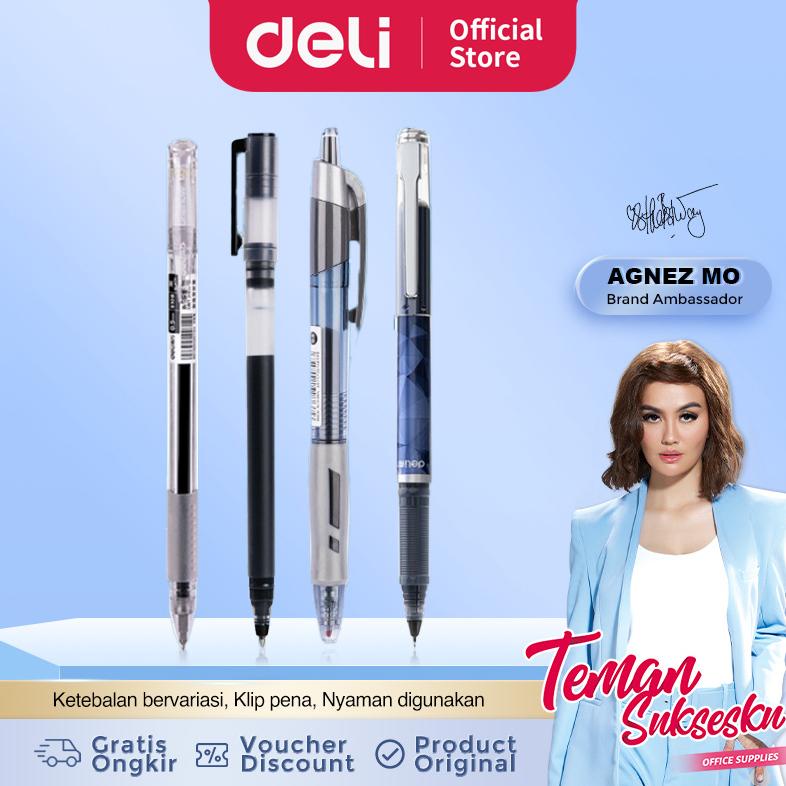 

Deli Office Gel Pen Pulpen Kantor 0.5/0.7/1mm Warna Tinta Hitam Biru S26 S34 A536 EG08 A566 S108