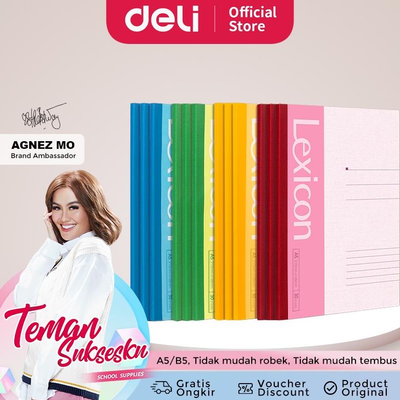 

Deli Notebook / Buku Catatan Tanpa Jilid Kawat, Soft Cover 4 Warna 30 Lembar A5 B5 765X 7661 767X