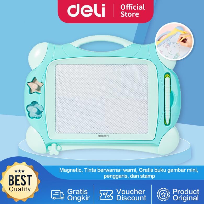 

Deli Kids Magnetic Board / Mainan Edukasi Papan Tulis Magnet Tinta Warna Gratis Stamp Penggaris Buku 50302
