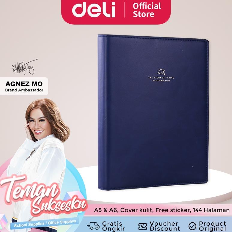 

Deli Leather Cover Notebook / Buku Catatan / Agenda / Planner Sampul Kulit A5 A6 144 Halaman SZ60X