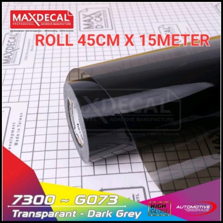 

GRATIS ONGKIR ROLL STICKER MAXDECAL 7300 G073 TRANSPARANT DARK GREY 45CM15M ROLL !!!!