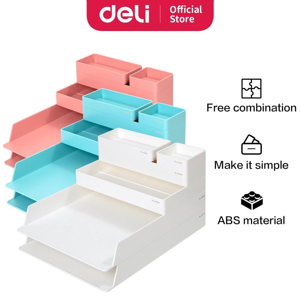 

Deli Nusign Desk Organizer / Rak Kertas Space Besar Warna Biru/Pink/Putih NS001