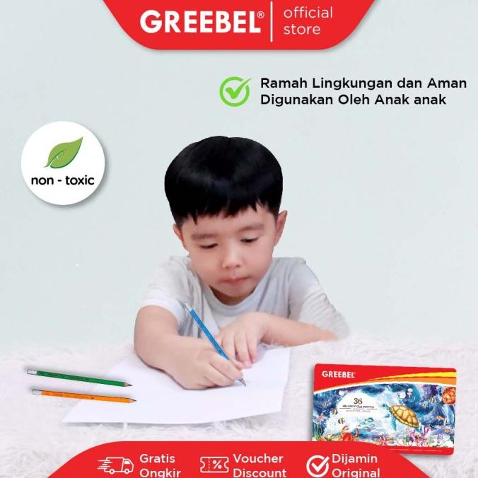 

GREEBEL PENSIL WARNA 2736 WATER COLOUR COLOR PENCIL TIN CASE ISI 36