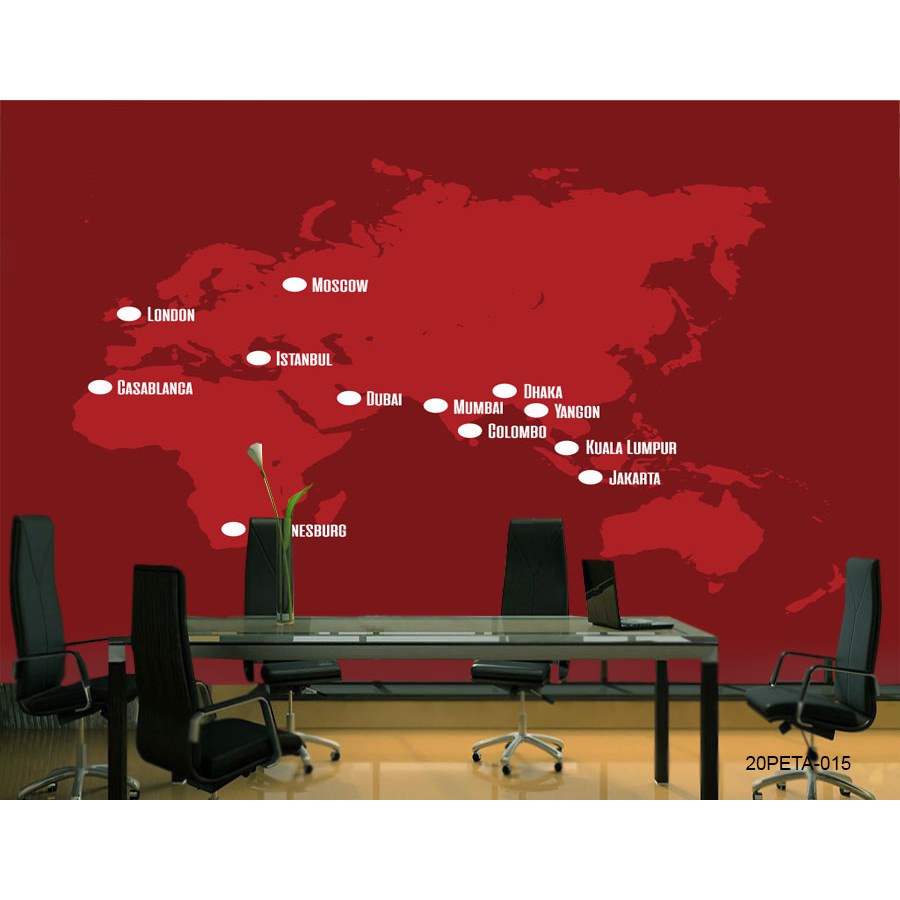 Wallr Dinding 3D Custom Berkualitas Gambar Peta Dunia