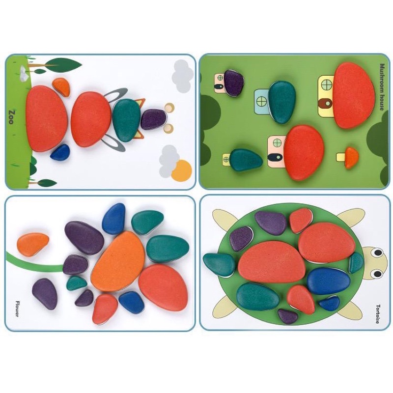 Crazy Stone Rainbow Pebbles Colorful Pebble Puzzle Educational Toys Stone Staing Game For Children