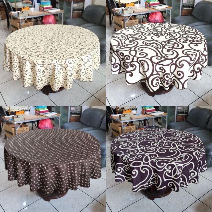 Promo Taplak Bundar Bulat Meja Makan Besar 4Kursi Kain 150Cm Taplak Bundar