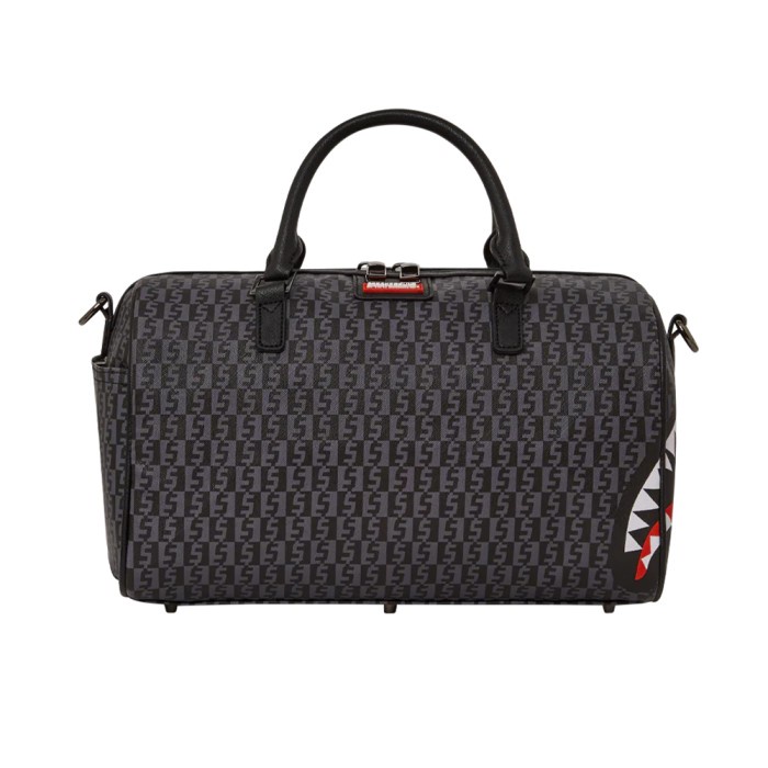 Promo Sprayground Money Checkered Duffle Bag Black Grey Terbaru