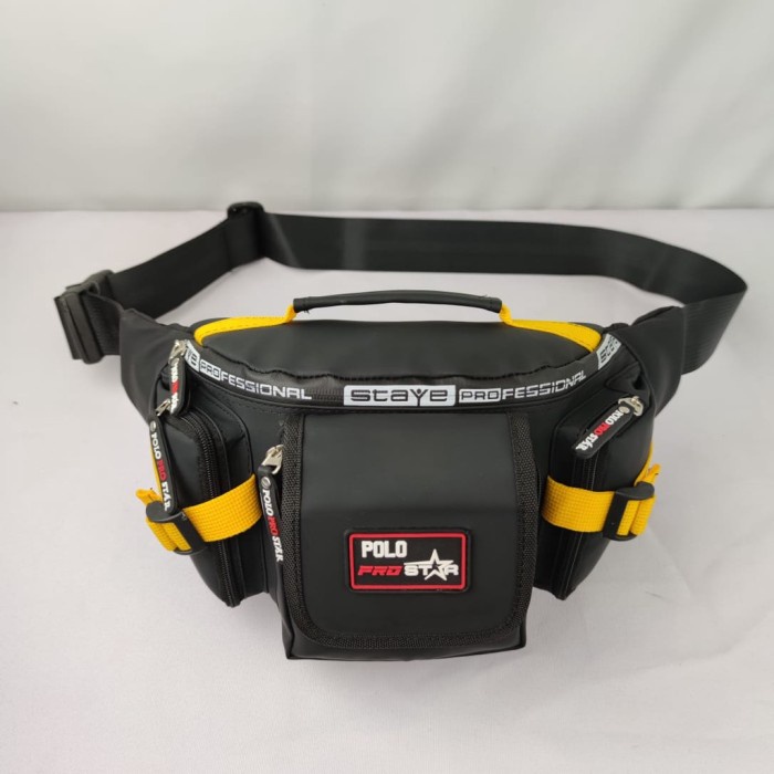 tas selempang BIG SIZE TAS PRIA ANTI AIR Waistbag / tas Pinggang / Tas Selempang ter - Hitam(E3L8) t