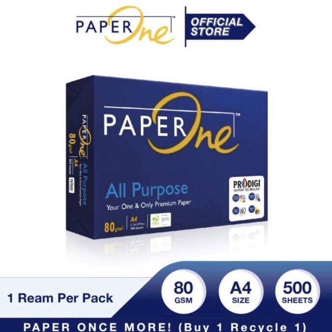 

Paper One A4 80 Gram / 1 Box ( 5 Rim)/ Khusus Gosend / Grab Express