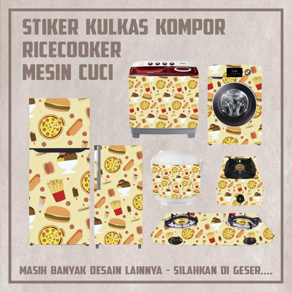 Stiker Mesin cuci 1&2 tabung  Sticker Rice cooker ukuran kecil besar Stiker Kulkas Stiker Kompor