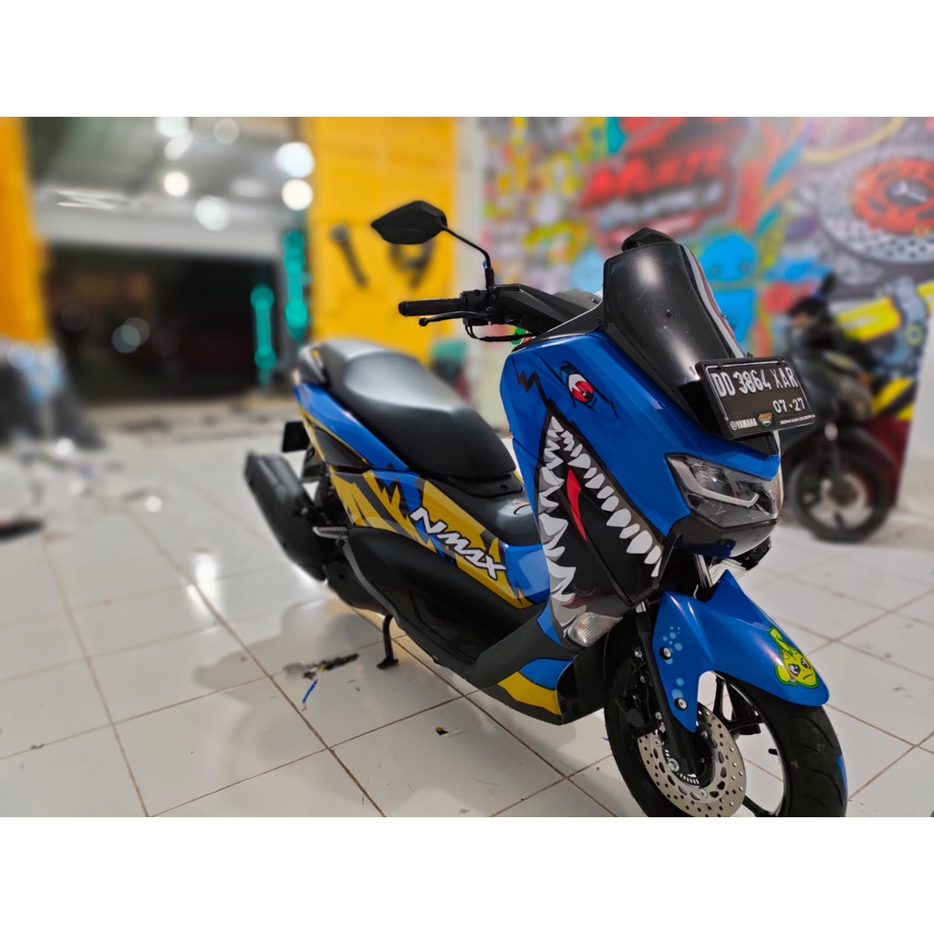 Stiker Motor NMAX Decal Striping Setiker Variasi Aksesoris Emblem NMAX NEW CONNECTED Full Body 2022