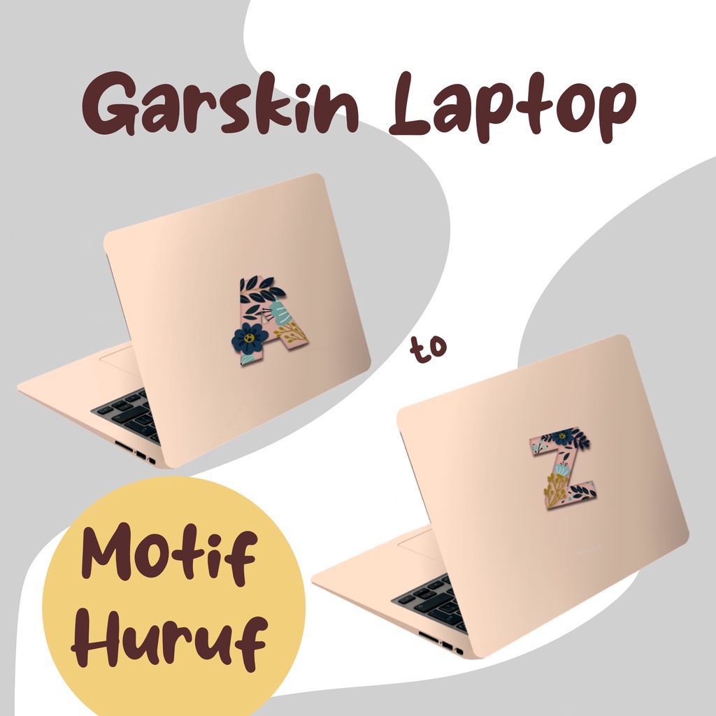 Sticker Garskin Laptop Motif Huruf Aesthetic