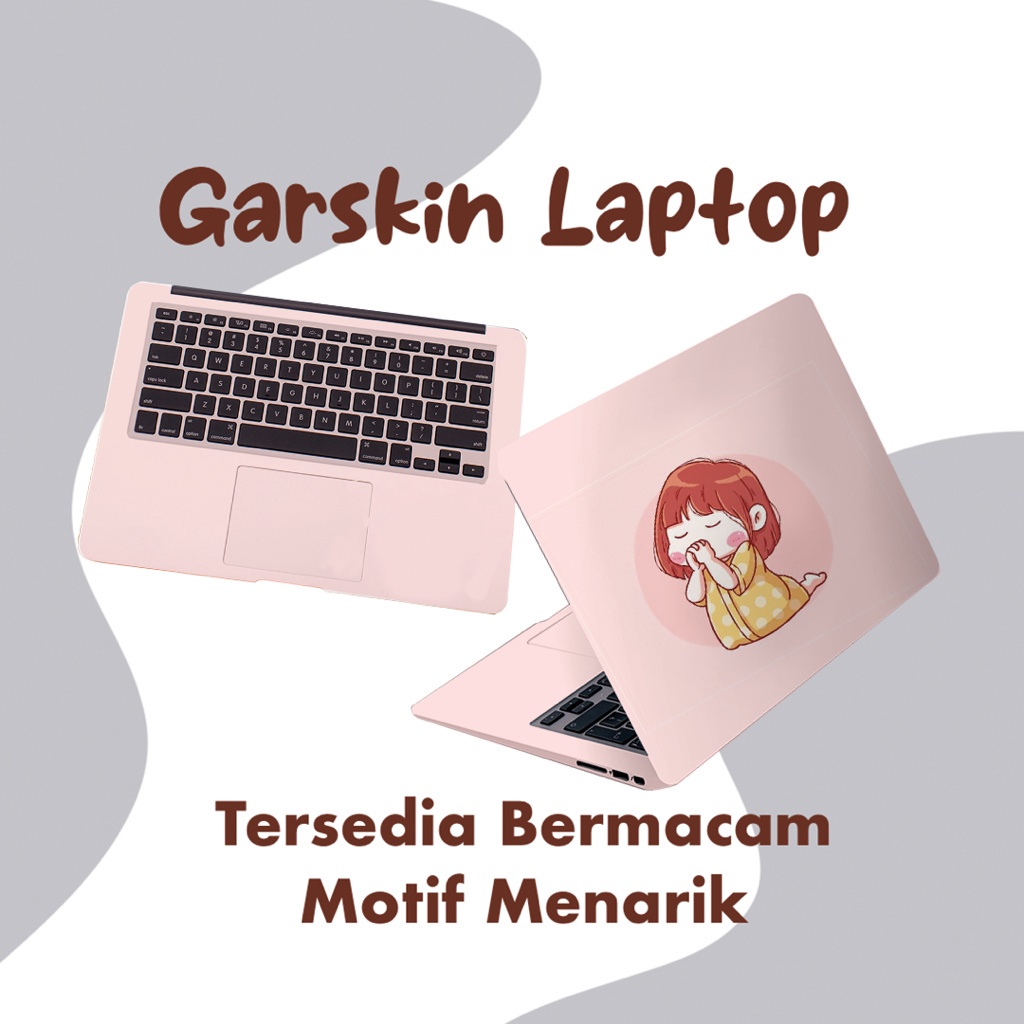 Stiker Garskin Pelindung Laptop Aksesories Leptop motif Karekter lucu aesthetic warna soft