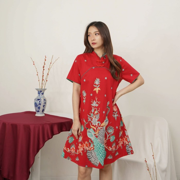 Early- Dress Cheongsam Imlek/Dress Imlek/Baju Imlek/Cheongsam Jumbo/Bigsize