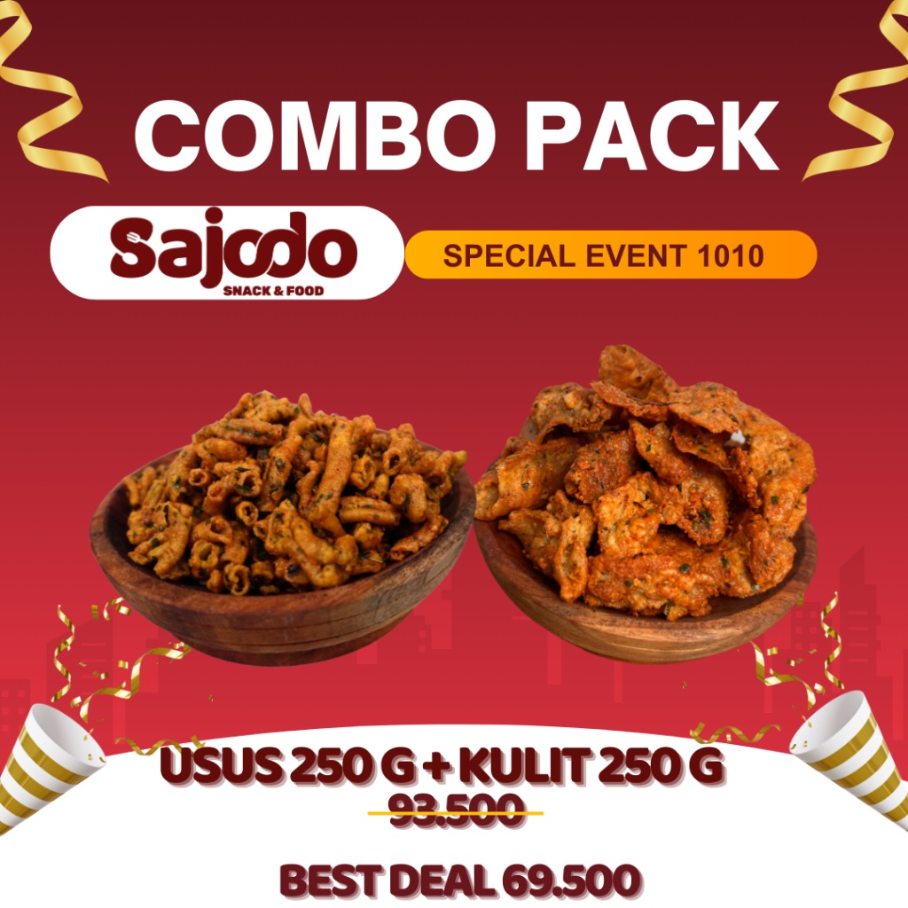 

Sajodo Sna [Combo Pa] Kulit Ayam Crispy + Usus Ayam Crispy 250 Gram - Makanan Ringan