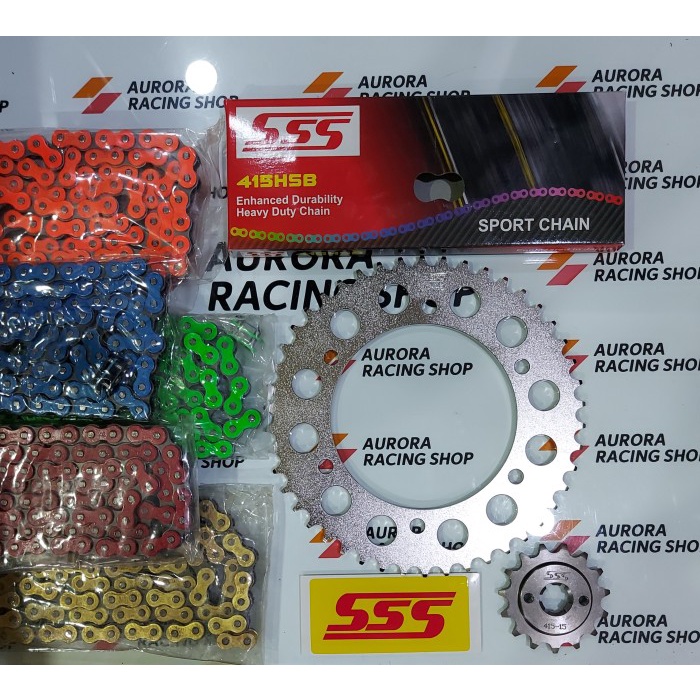 GEAR SET SSS NEW R15 V3 & RANTAI SSS 415 HSB COLOUR SERIES ORIGINAL BEST QUALITY