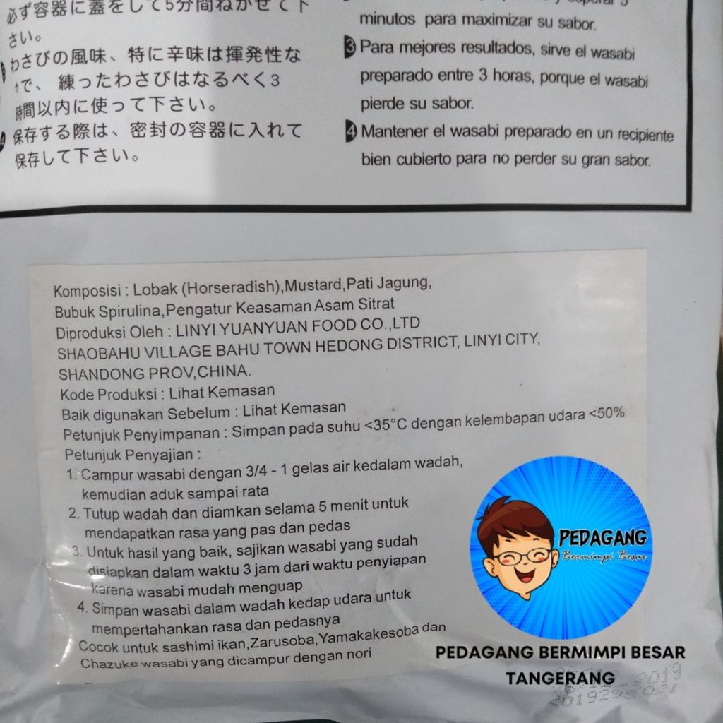 

Wasabi Powder Halal Mui 1Kg / Bubuk Wasabi 1 Kg