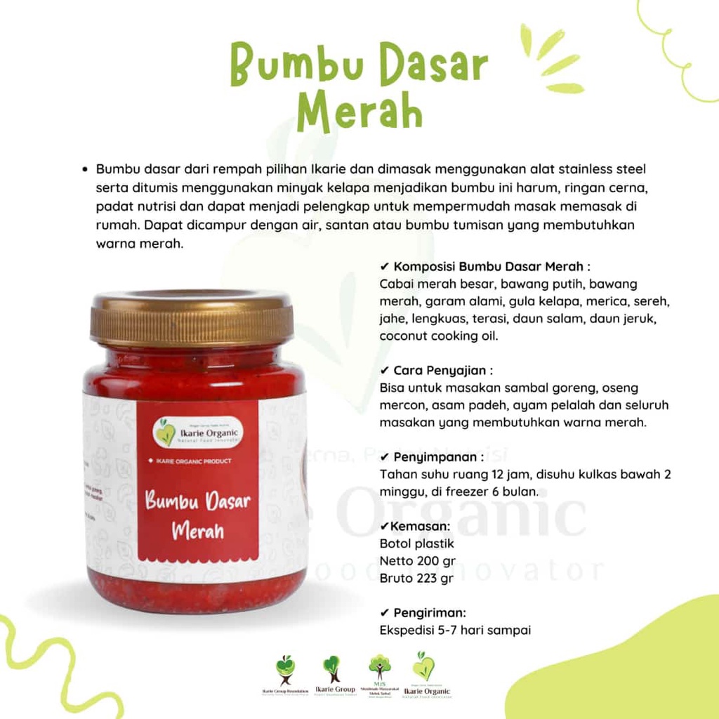 

Bumbu Dasar Ikarie Organic Hitam Putih Merah Kuning Warung Shiha