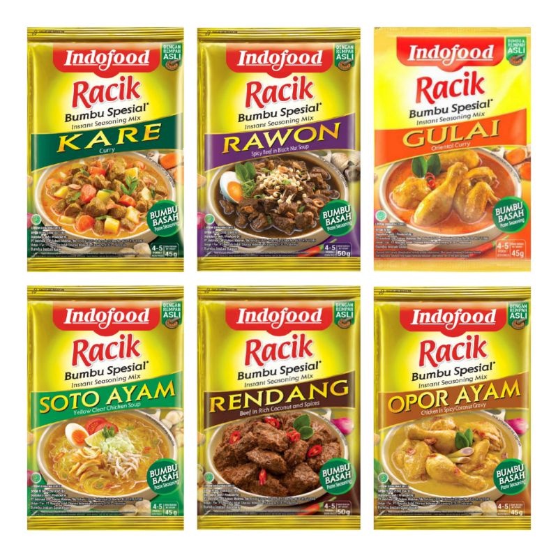 

(Box) Bumbu Instant Racik Indofood Kare Opor Rendang Gulai Soto Rawon Isi 24 Instan Bumbu Masak