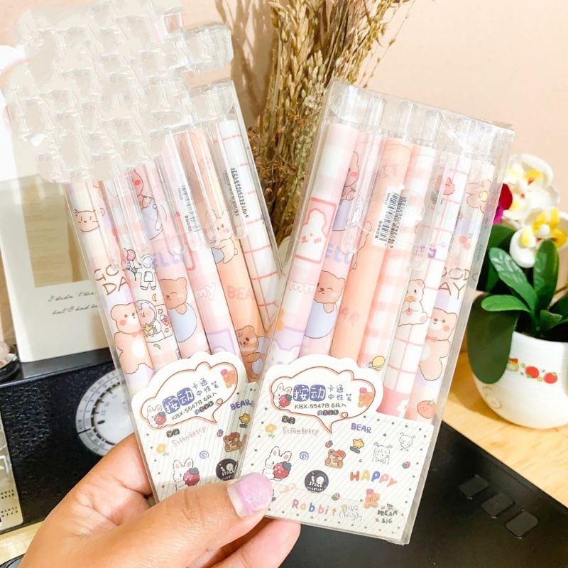 

pulpen cetek per pack isi 6 pcs (corak random)