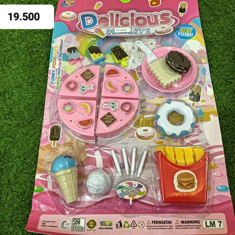 

kue tart mini plus es krim permen