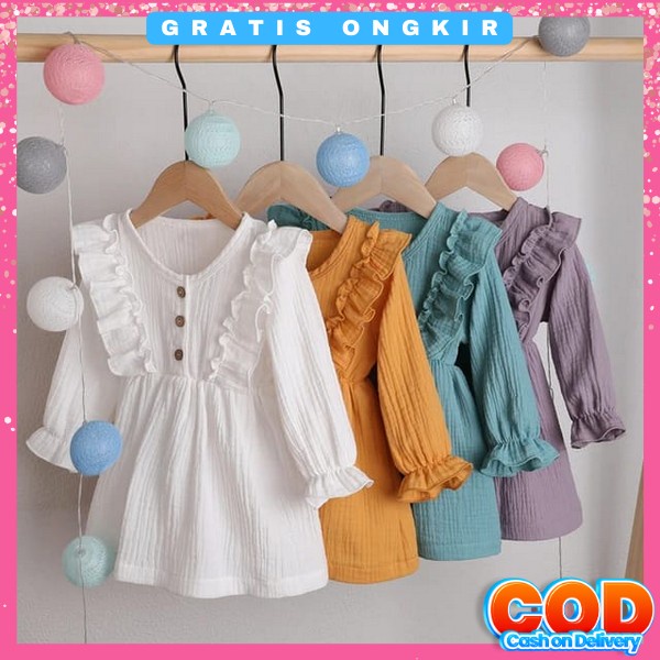 Drees Kidz Cewek Imut Lucu Deess Fashion Korea Drwss Kid Pakaian Gahun Ansk Birthday Party Casual Dr