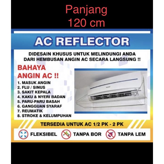 Akrilik Ac Reflector/Acrylic Ac Shield/Penghalang Angin Ac 2Pk P120 Cm Berkualitas