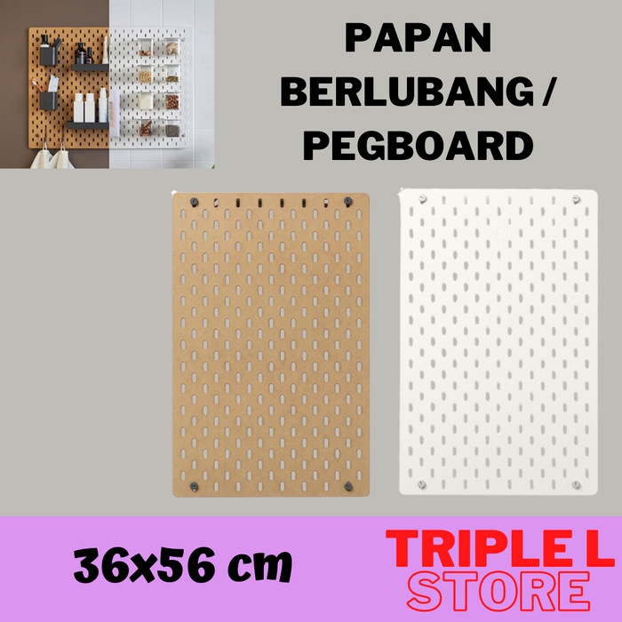 

Papan Berlubang Kayu Pegboard Kayu 36X56 Cm Skd Berkualitas