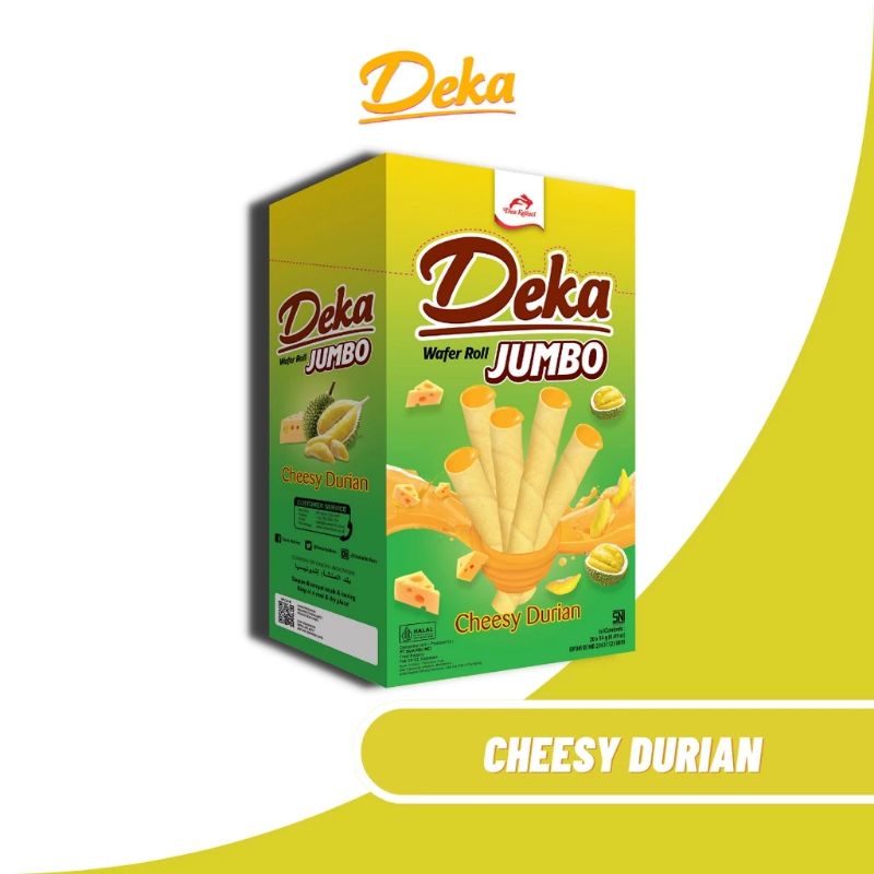 

DEKA Wafer Roll Jumbo Cheesy Durian 14gr X 20pcs