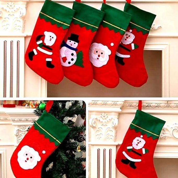 

Terlaris Kaos Kaki Gantung Kado Natal Christmas Tree Socks Santa Original