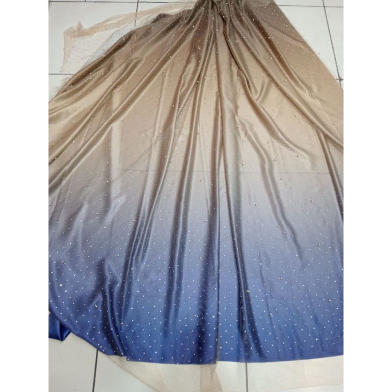 SET/PAKET KAIN BRIDESMAIDS MAXMARA SILK GRADASI & TILLE MUTIARA SWAROVSKI