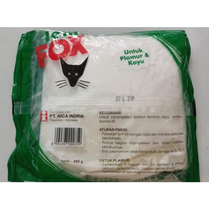 

;&;&;&;&] Lem FOX Putih PVAc Bungkus HIJAU Plamur / Kertas / Kayu 400gr - 800gr